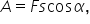 A equals F s cos alpha comma